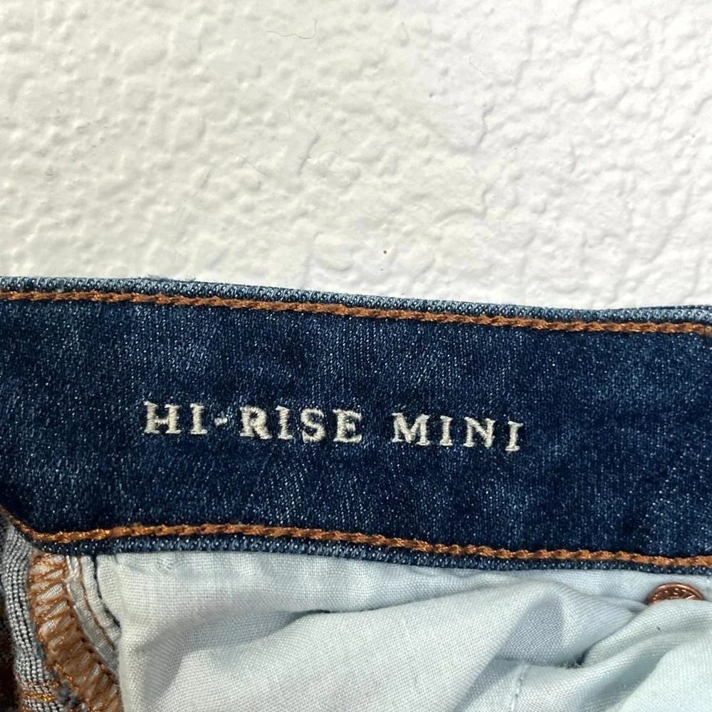 American Eagle Outfitters Mini Skirt‎ Womens 2 Blue Denim High Rise Side Zip